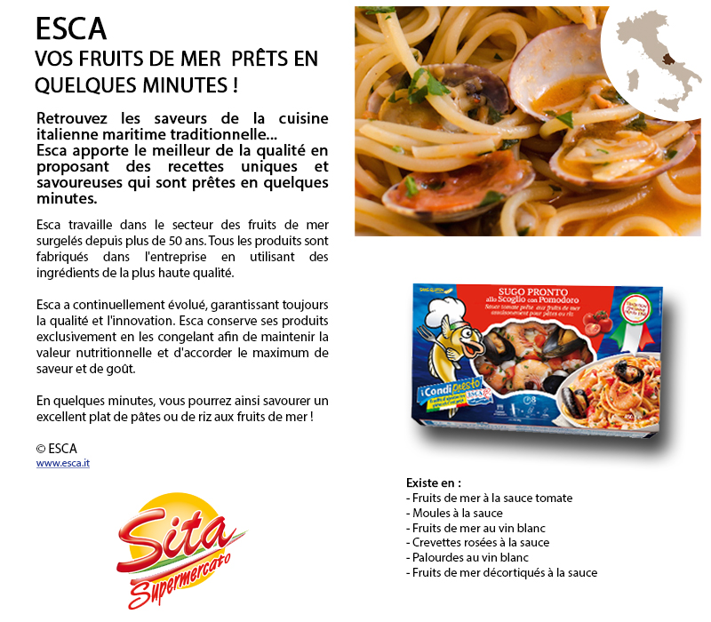 ESCA - Fruits de mer congelés pour pâtes et riz